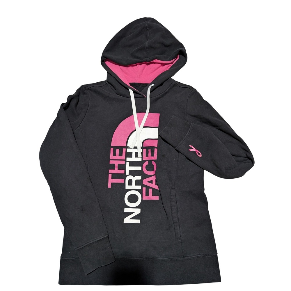 The North Face Hoodie Women S Black Pink Logo Breast Cancer Awareness Sweatshirt